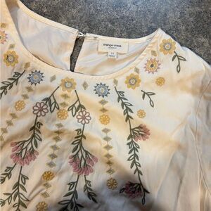 Orange creek midi white floral embroidered dress with tiers